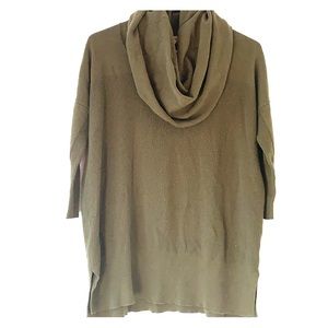 Green cowl tunic sweater 3/4 sleeve XS oversized